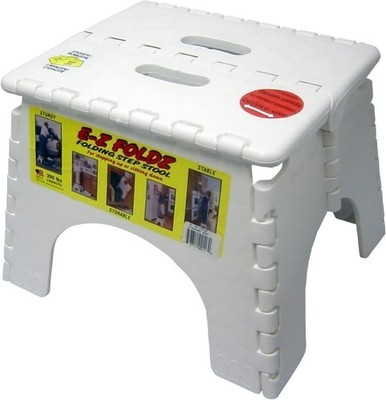 B&R Plastics 101-6 EZ 9-Inch Foldz Step Stool, White