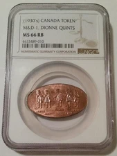 NGC Canada Dionne Quints Token (Mislabel -1960's or Later) MS66 RB