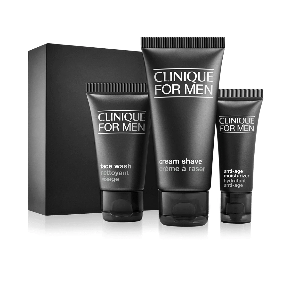 Clinique For Men Daily Repair Kit Anti-Age Moisturizer+Face Wash+Cream Shave NIB