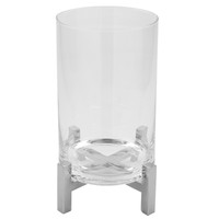 Fink Glas-Windlicht 29 Cm Stumpenkerzenhalter Mit Edelstahl-Gestell & 4 FüßChen