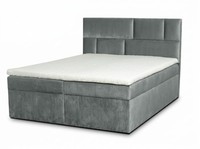 Graues Bett 180×200 Mit Matratze Stauraum Und Topper Mit Kopfteil