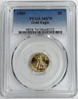 1989 $5 GOLD EAGLE PCGS MS70! PERFECT STRIKE! STUNNING GOLD COIN! WOW! NR #G3041