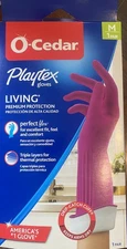 Playtex Living Reusable Rubber O-Cedar Cleaning Gloves Pink Size Medium M NIB