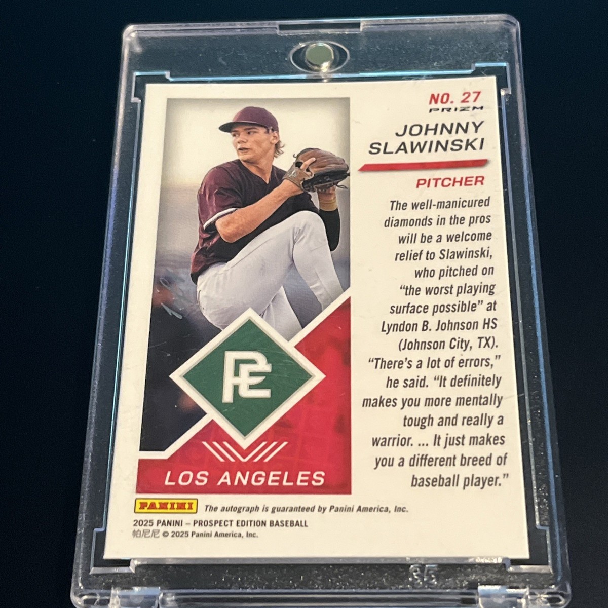 2025 Panini Prospect Edition - Johnny Slawinski #27 Black Pandora 