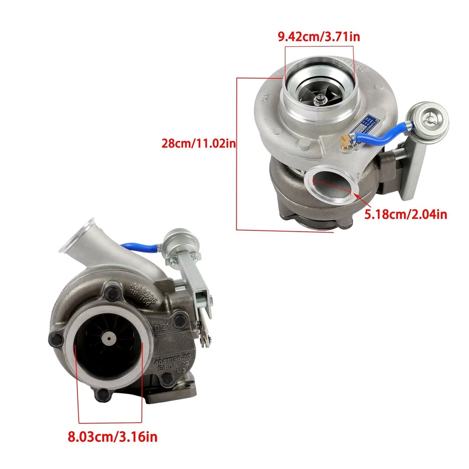 Turbocharger HX40W T3 Upgrade Diesel Fit For 1989-2001 Dodge RAM 2500/3500 turbo - Image 2 of 4