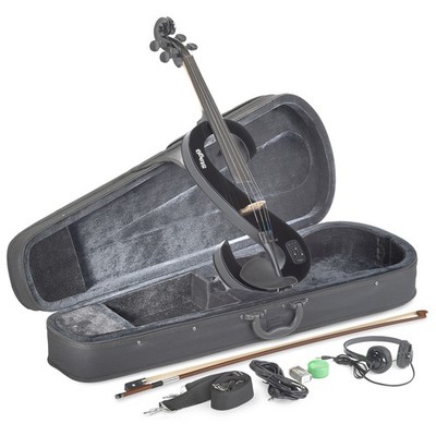 Stagg 4/4 S-Shape Electric Viola with Soft Case and Headphones EVA 4/4 BK Black