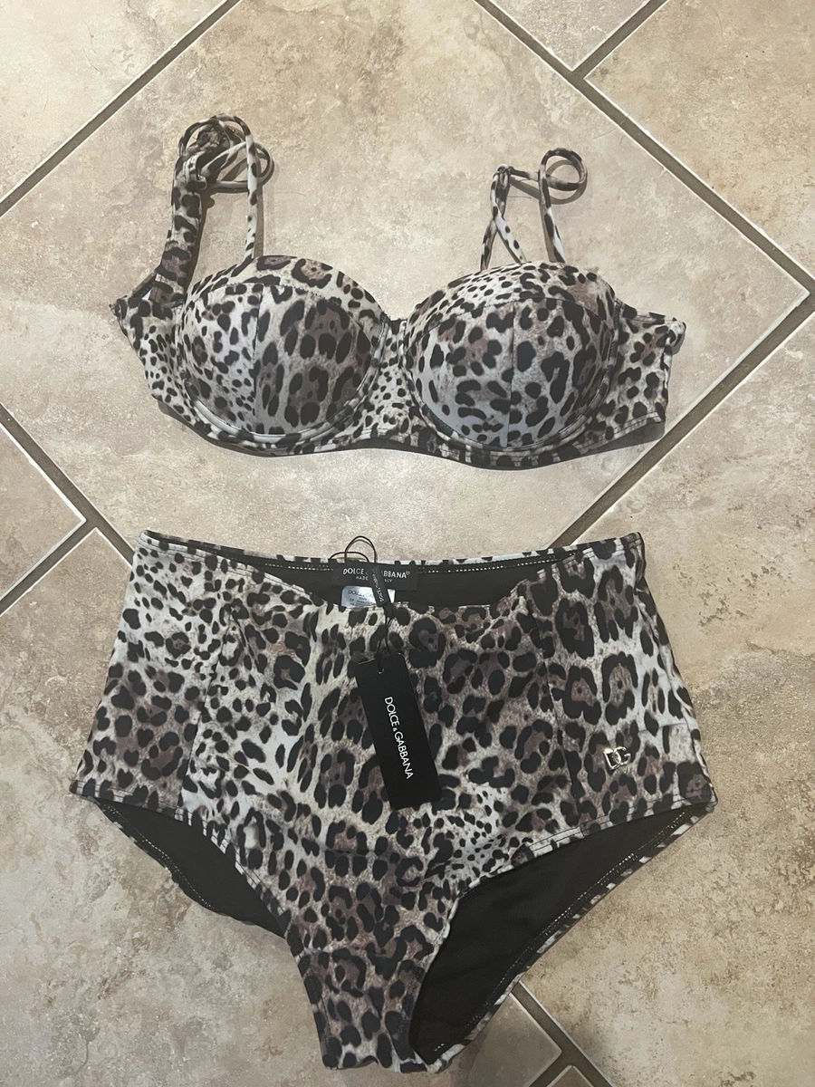 D&G DOLCE & GABBANAアニマル柄 ビキニ S Leopard-print triangle