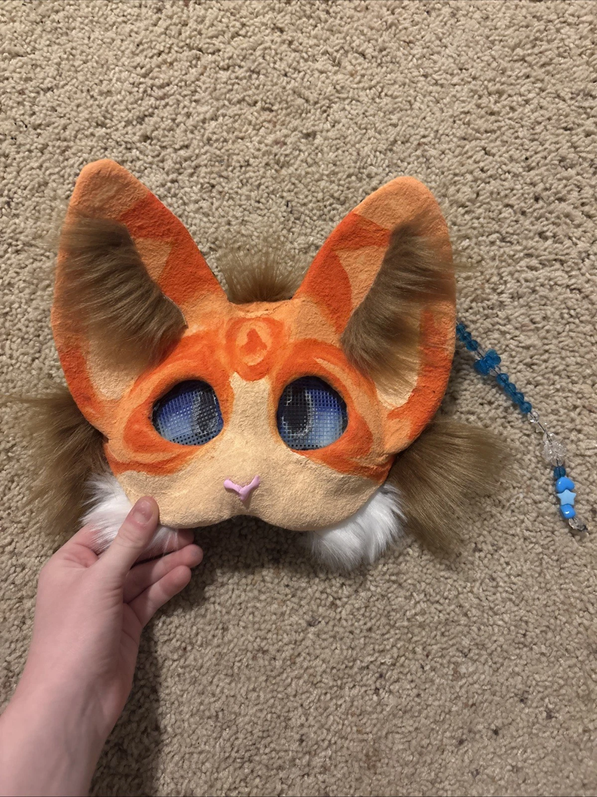 Orange Tabby Cat Mask High Quality Fully Lined With Charm