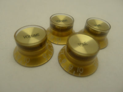 4 Stck. Metallkappe Glockensteuerknöpfe 2 Volumen 2 Ton Gold Top für Les Paul Gitarre