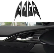 Carbon Fiber Print Inner Door Bowl Panel Deco Cover ABS Fits 16-21 Civic 10th
