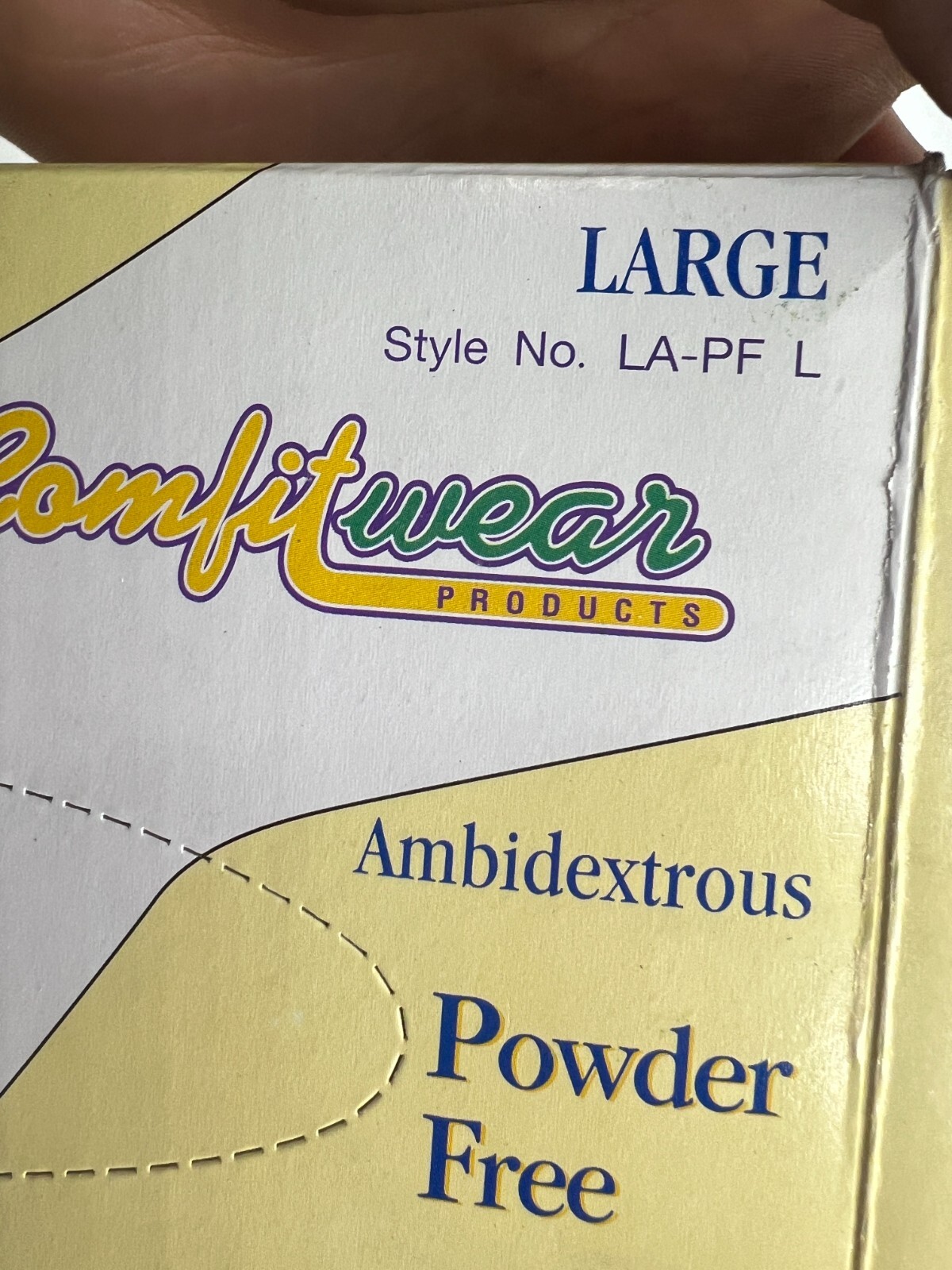 Box of 100 Comfitwear Disposable Powder-Free Latex Gloves Size Large, LA-PF L