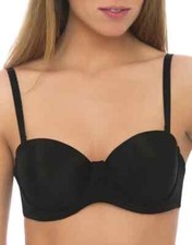 Betsey Johnson 723351 Bow Printed Demi Cup Bra Black Size 34C 58 NWT