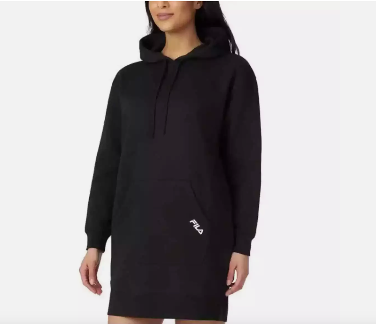 Fila Womens Hoodie Dress Black, Size L, NWT