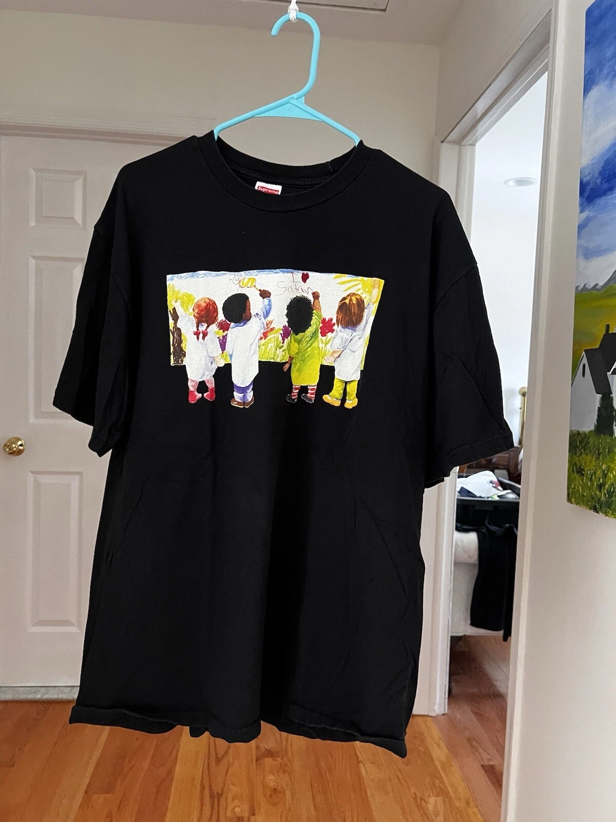 T shirt noir Supreme Kids I Love Satan SS19 taille adulte XL