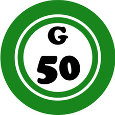G 50 G50 Bingo Ball - 3 Pack Circle Stickers 3" x 3" - Hobby Number Board Lucky