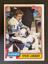 Tarjeta de fútbol americano Steve Largent 1981 Topps #271 Seattle Seahawks receptor ancho - Salón de la fama