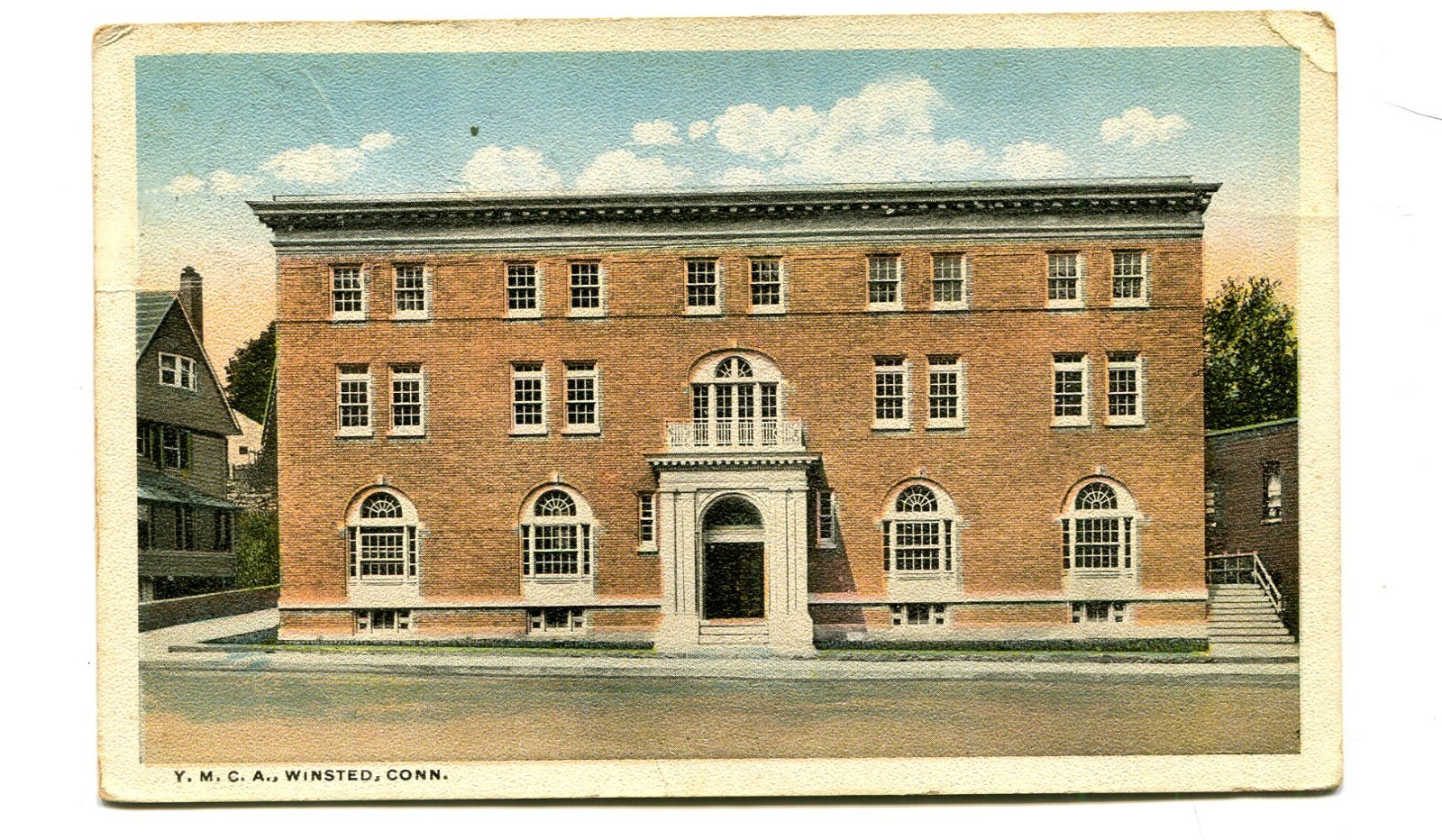 Vintage Postcard WINSTED CT Connecticut YMCA Style building