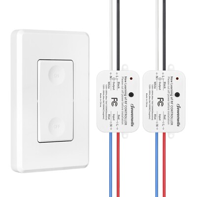 DEWENWILS Wireless Remote Control Wall Light Switch for Ceiling Lights 30M Range