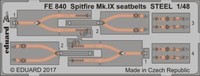 Eduard - Spitfire Mk. Ix Seatbelts Steel ÄTzteile Seatbelts Gurte - 1:48 Kit Neu