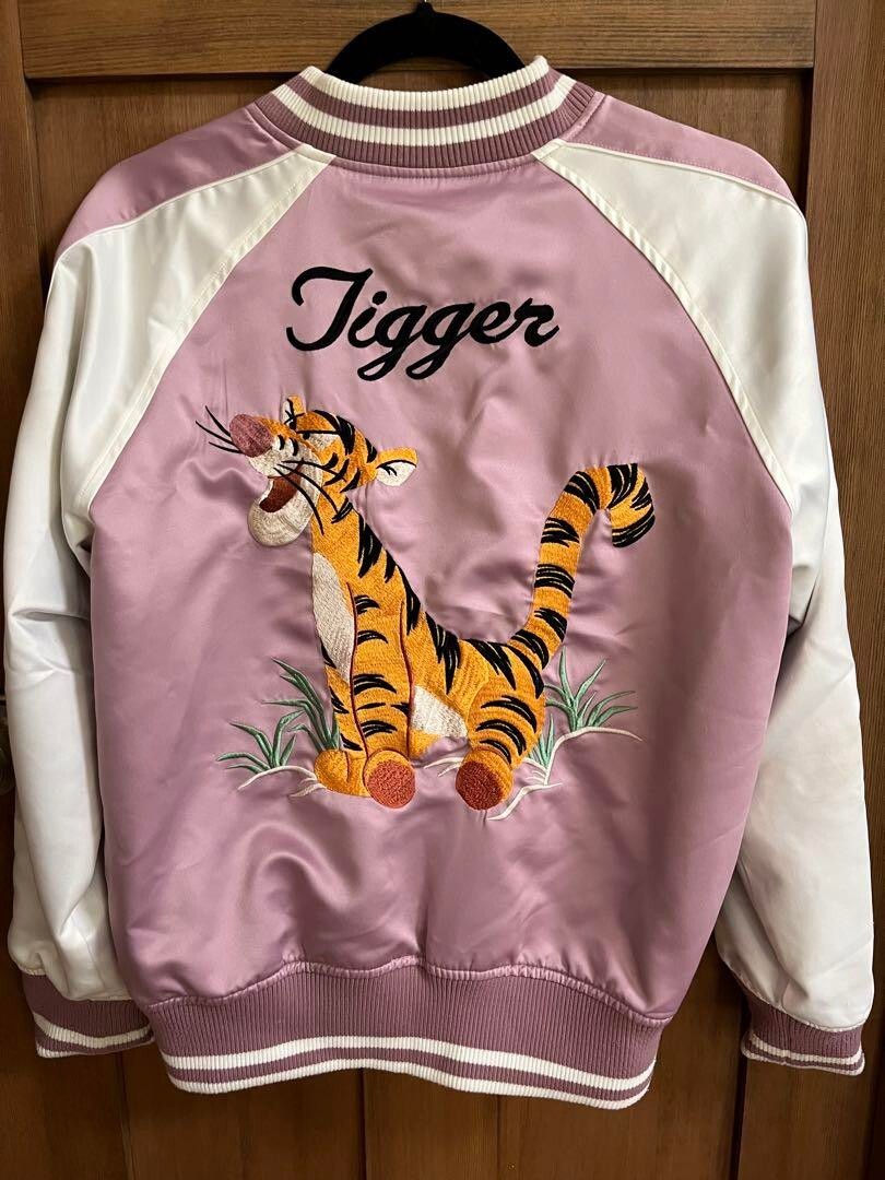 Tokyo Disney Resort Varsity Jacket Tigger Pink Jumper Sukajan TDR