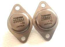 2SD551 + 2SB681 Toshiba Audio Transistors TO-3