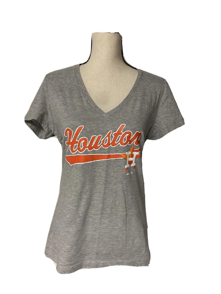 MLB Houston Astros Women's Short Sleeve V-Neck T-Shirt - S