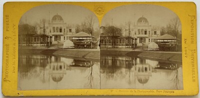 PARIS Ausstellung 1867 Pavillon Der Fotografie Pierre Petit Stereo Vintage
