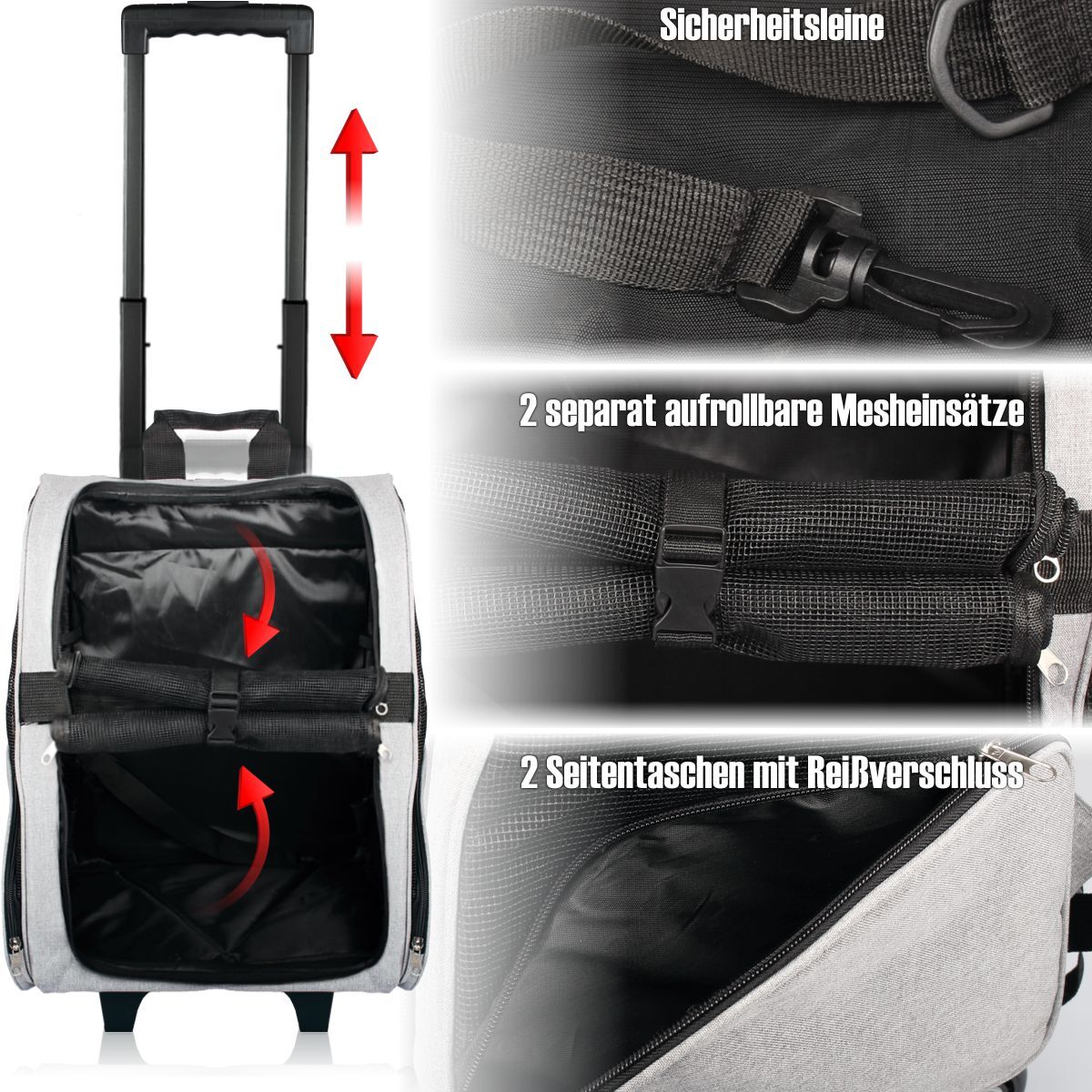 Valink Haustier-Schultertasche Löwenform – Für Katzen & Kleine Hunde, Weiß, Mit Leine, Sicherheitsverschluss