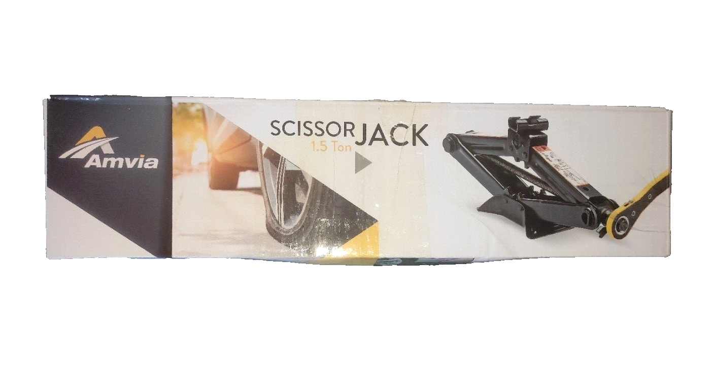 Amvia Scissor Jack for Car 1.5 Ton (3,300 lbs) Car Jack Kit Tyre