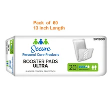 60 Pack Booster Pad Secure Booster Pad Ultra 13 Inch Heavy Absorbency SecureLoc