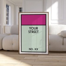 Personalised Monopoly Print Wall Art Poster Custom Property Home Decor Gift 2442