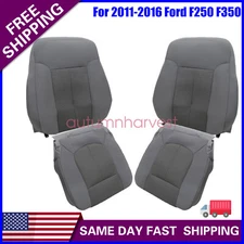 4PCS Fit For 2013 2014 Ford F250 F350 XLT Front Both Side Cloth Seat Cover Gray
