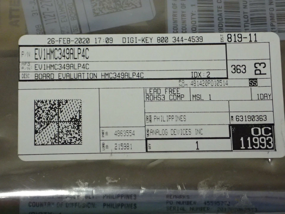 ANALOG DEVICES EV1HMC349ALP4C EVALUATION BOARD SPDT 0Hz - 4GHz NEW!! - Image 2 of 3