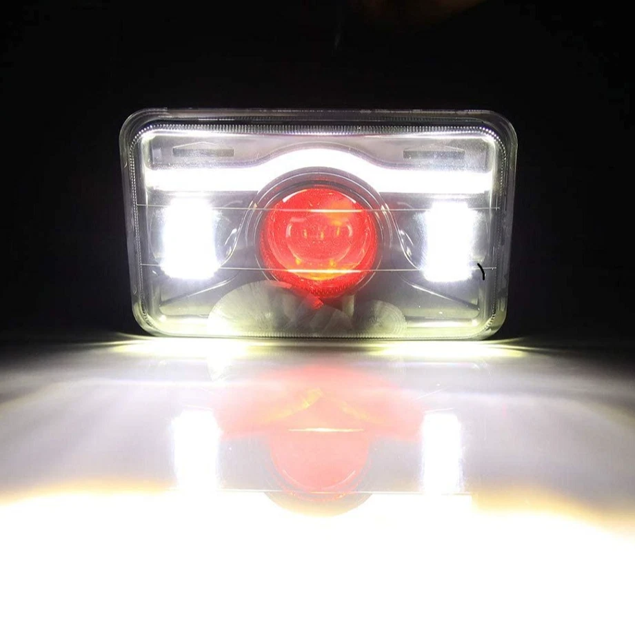 Faros LED HI/LO DRL 4x6 pulgadas 4 piezas dot para camión Western Star 4900ex 2002-23 Foto 4 de 4