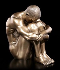 Male Nude Figure - Sitting on the Ground - Veronese Man Thinking Statue