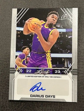 DARIUS DAYS Rockets LSU 2022-23 Leaf Basketball WHITE Autograph AUTO 99 Made