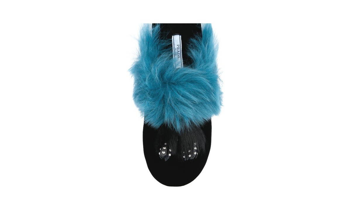 PRADA｜SLIPPERS (1XX750 F 020 027 F0018) AUTH LUXURY PRADA SLIPPERS SANDALS SHOES 1XX388 BLACK VELVET