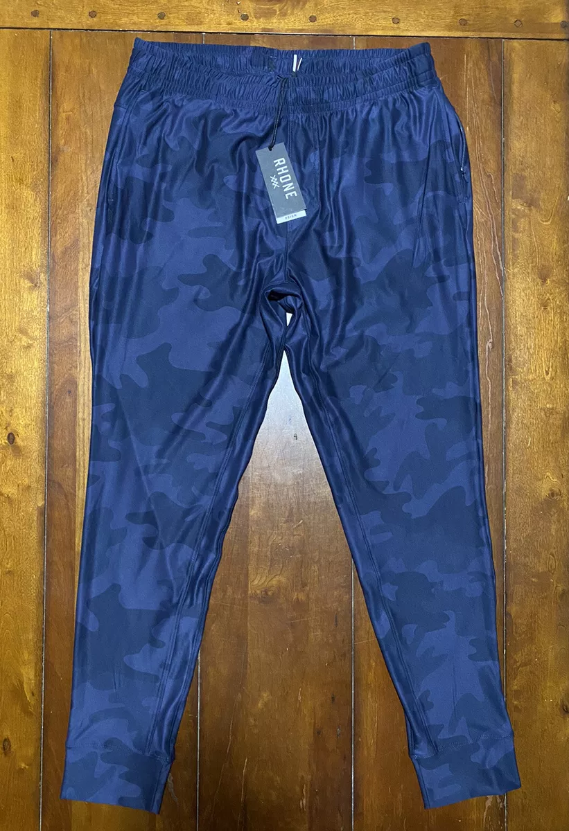 NWT Rhone Reign Midweight Jogger Pants Mens Medium Camo Blue Gym