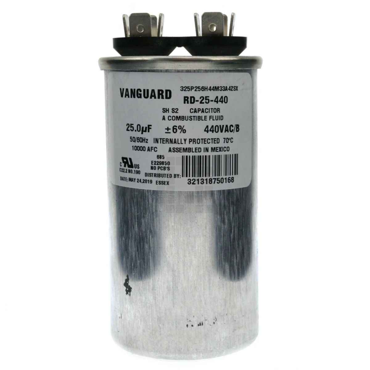 Vanguard Rd-25-440 Motor Run Capacitor 25 UF 440vac US for sale