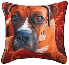 Boxer Artistic Throw Pillow 18X18"