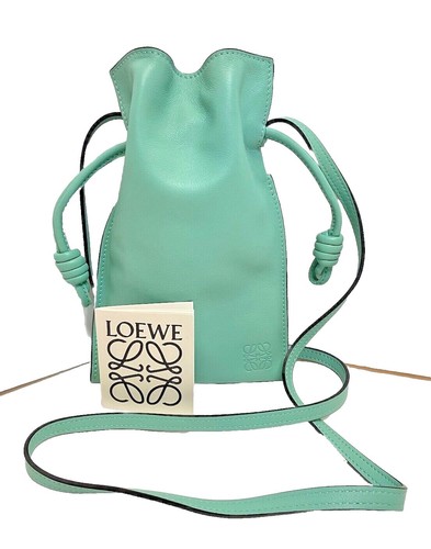 LOEWE Flamenco Drawstring Shoulder Bag soft Black Nappa Leather