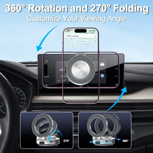 Electric Vacuum Magnetic Suction Cup Car Phone Holder Stand Mount 360° Rotation - Picture 7 of 12