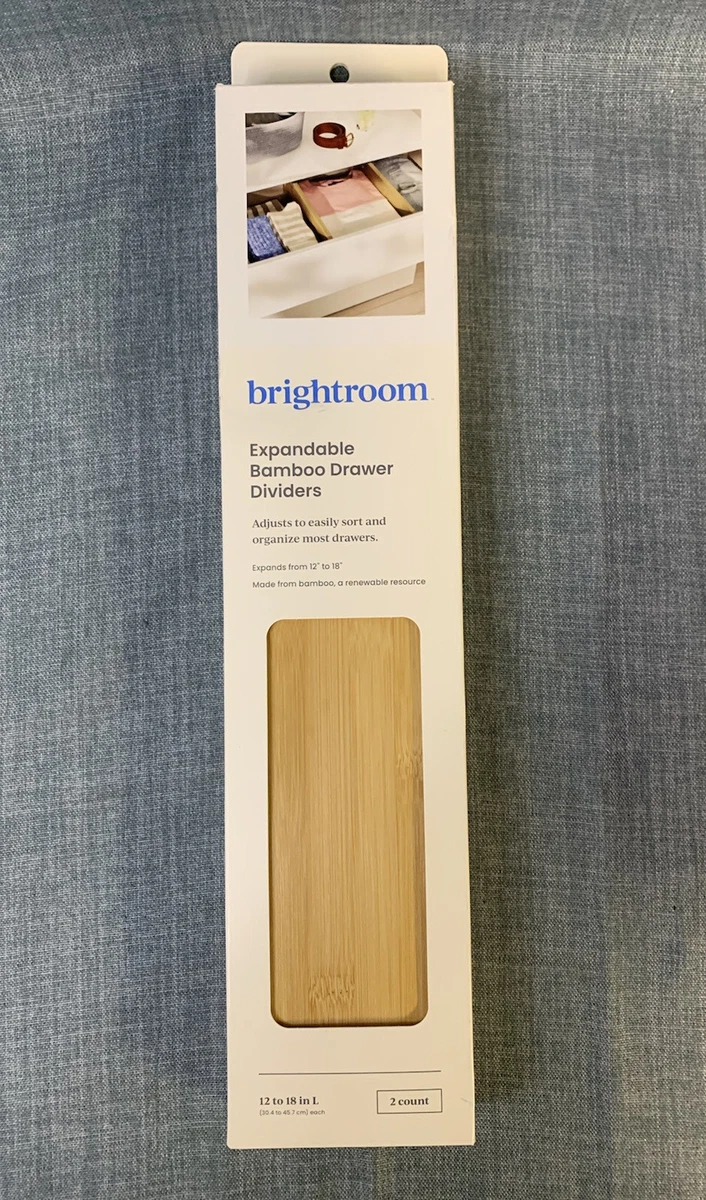Expandable Drawer Dividers per Set of 4, Bamboo Drawer Divider