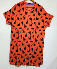 Way To Celebrate Size XS Womens Halloween Sleepshirt Orange Cats