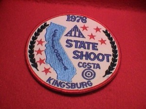 KINGSBURG CALIFORNIA 1976 ATA STATE SHOOT CGSTA TRAP GUN TOURNAMENT PATCH NEW