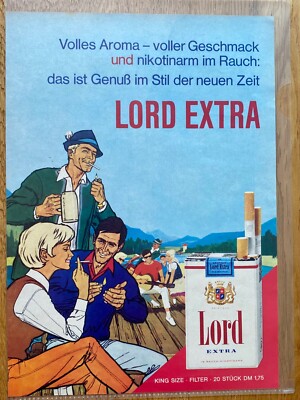 Lord Extra King Size 60s retro  Original 1965 Vintage Advert Werbung Reklame