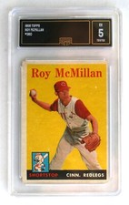 1958 TOPPS BASEBALL CARD #360   ROY McMILLAN / REDS   GMA GRADED  5 - EX