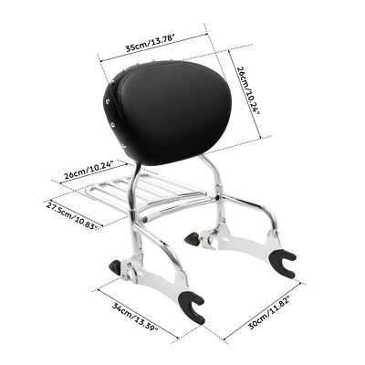 TCMT Sissy Bar Backrest Pad Luggage Rack Fit For Harley Softail FLSTC 84 17