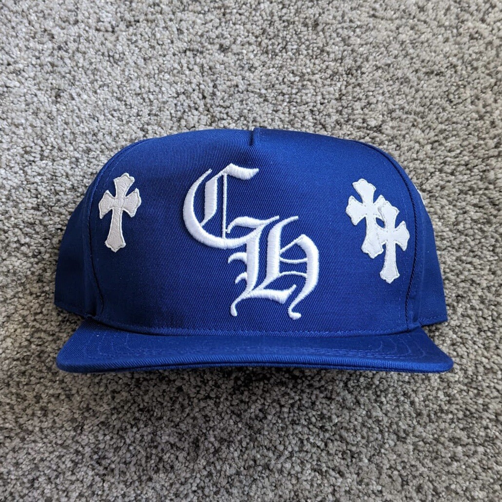 2024 CHROME HEARTS CROSS PATCH BASEBALL HAT CAP BLUE WHITE 2024 CHROME HEARTS CROSS PATCH BASEBALL HAT CAP BLUE WHITE