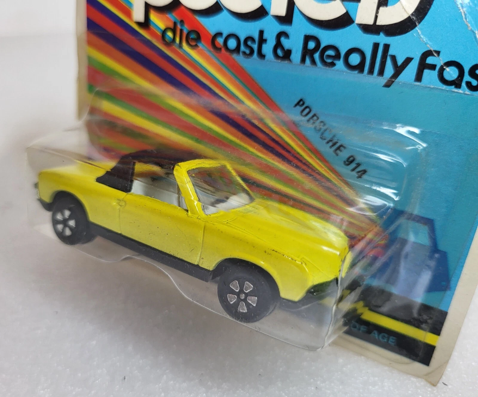 Woolworth (Playart) Peelers Die-Cast Porsche 914 Yellow NOS Hong Kong